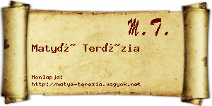 Matyé Terézia névjegykártya